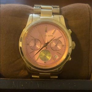 Michael Kors Runway Pink Dial Gold Watch MK6161